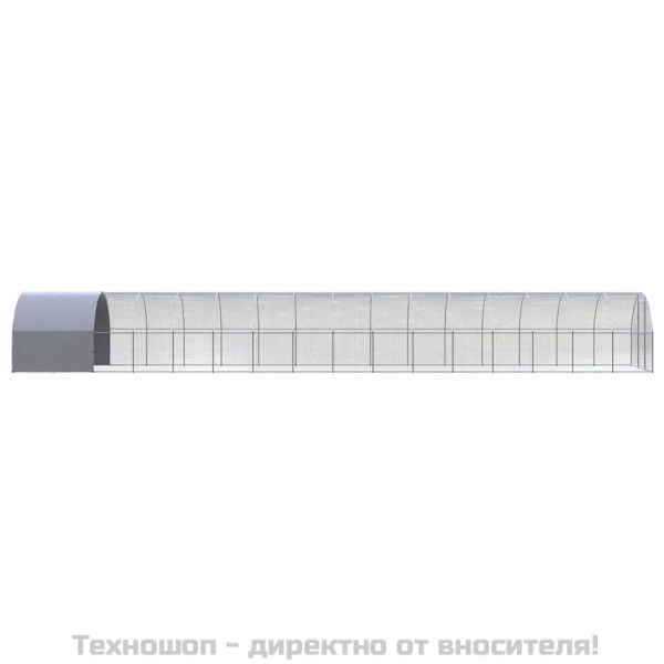 Птичарник на открито, 3x16x2 м, поцинкована стомана