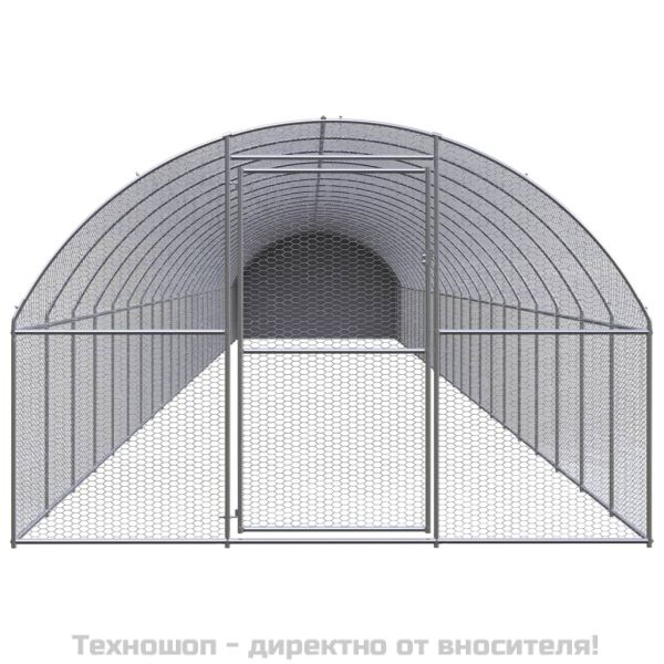 Птичарник на открито, 3x24x2 м, поцинкована стомана