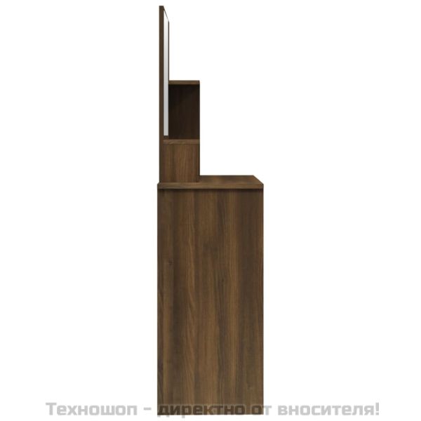 Тоалетка с огледало, Кафяв дъб, 86,5x35x136 см