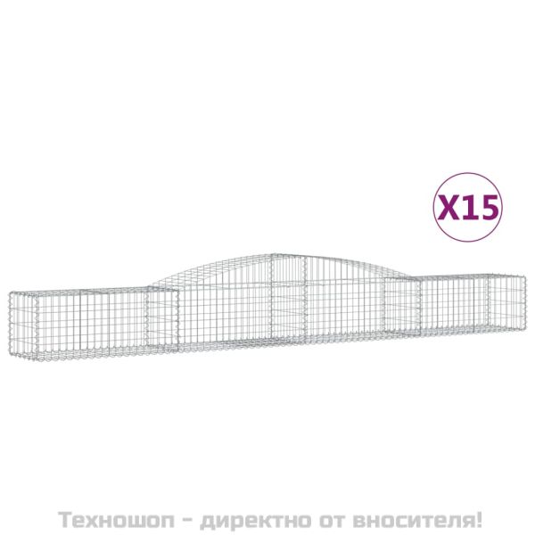 Габионни кошници арка 15 бр 400x50x40/60 см поцинковано желязо