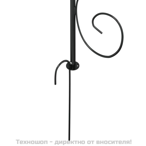 Градинска арка, черна, Ø180x255 см, стомана