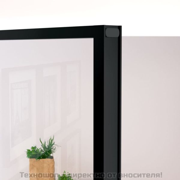 Интериорна врата черна 76x201,5 см закалено стъкло и алуминий