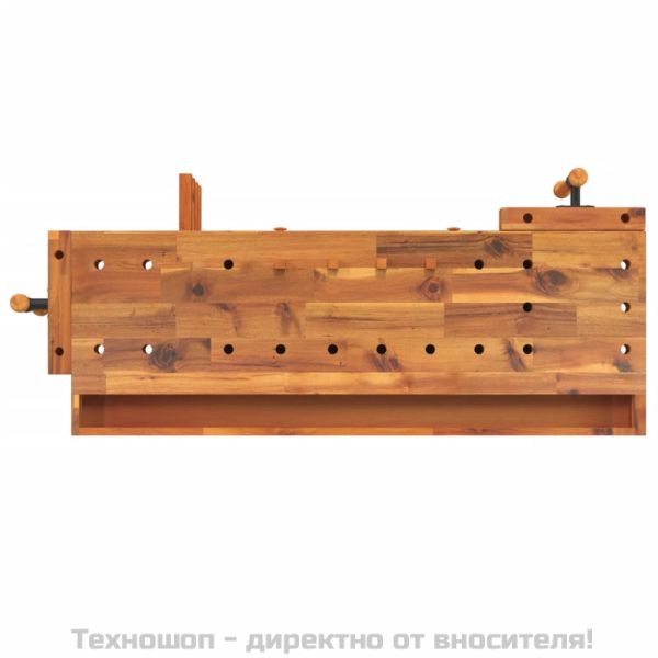 Работна маса с чекмеджета и менгемета 124x52x83 см акация масив