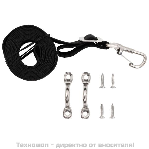 Колани за тента за лодка, 2 бр, текстил и неръждаема стомана