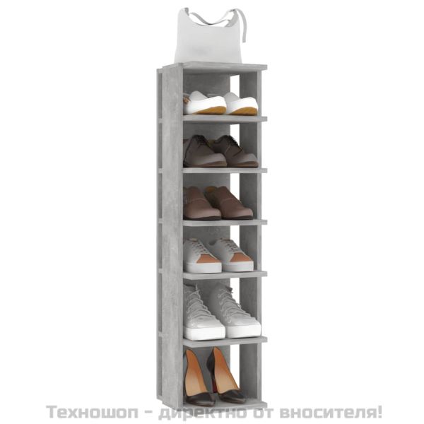 Шкафове за обувки, 2 бр, бетонно сиви, 27,5x27x102 см