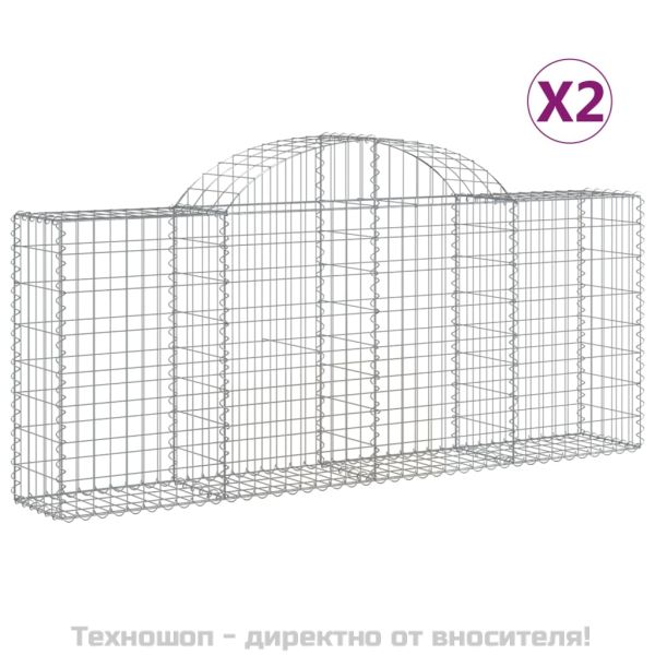 Габионни кошници арка 3 бр 200x30x80/100 см поцинковано желязо