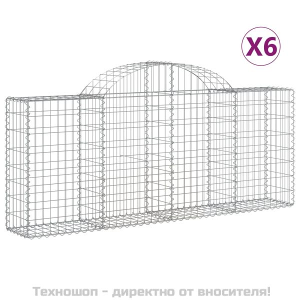 Габионни кошници арка 6 бр 200x30x80/100 см поцинковано желязо