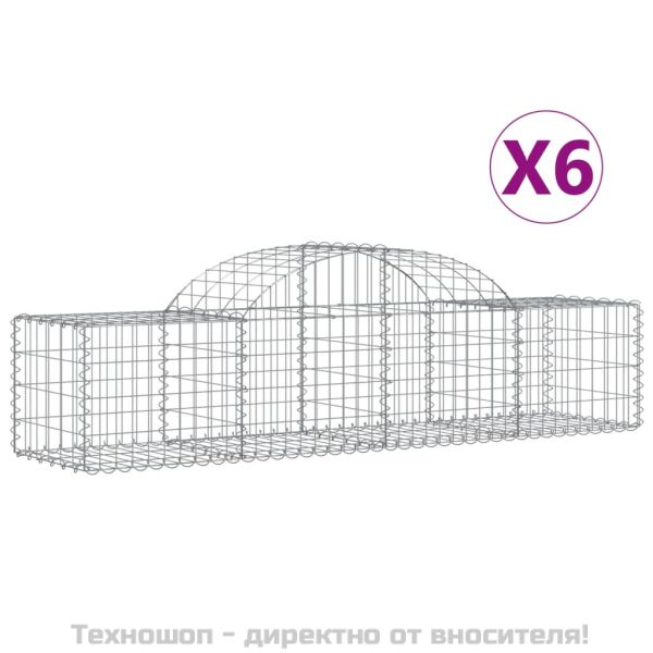 Габионни кошници арка 6 бр 200x50x40/60 см поцинковано желязо