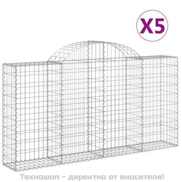 Габионни кошници арка 5 бр 200x30x100/120 см поцинковано желязо