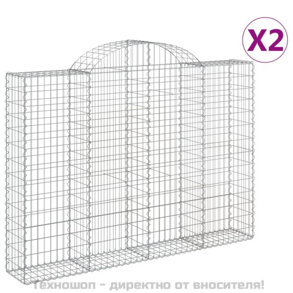 Габионни кошници арка 2 бр 200x30x140/160 см поцинковано желязо