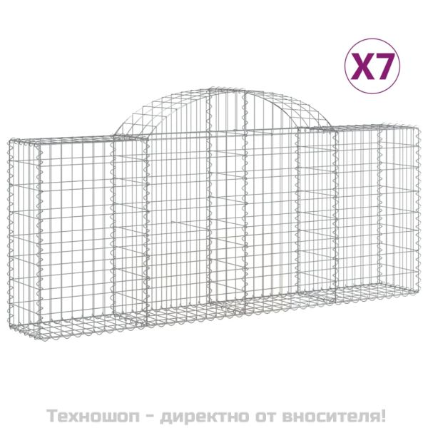 Габионни кошници арка 7 бр 200x30x80/100 см поцинковано желязо