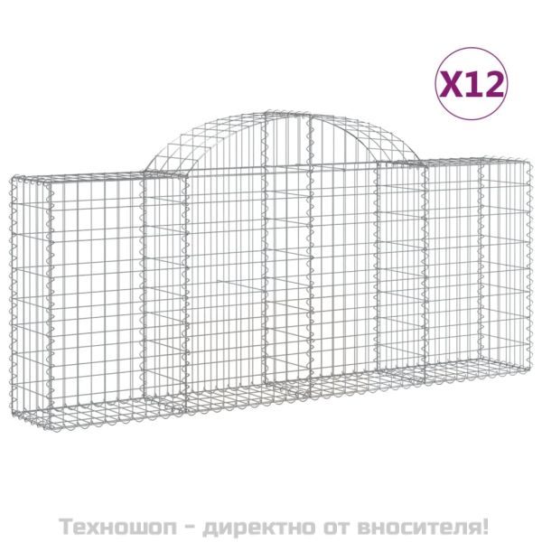 Габионни кошници арка 12 бр 200x30x80/100 см поцинковано желязо