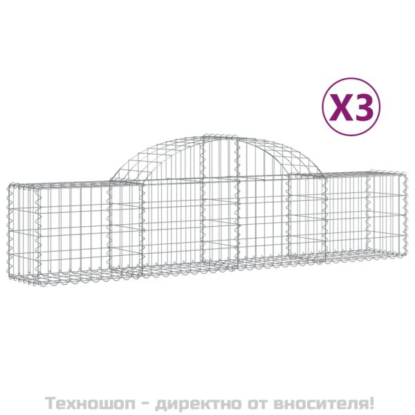 Габионни кошници арка 3 бр 200x30x40/60 см поцинковано желязо