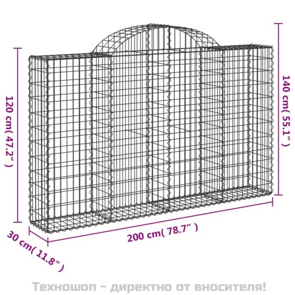 Габионни кошници арка 5 бр 200x30x120/140см поцинковано желязо