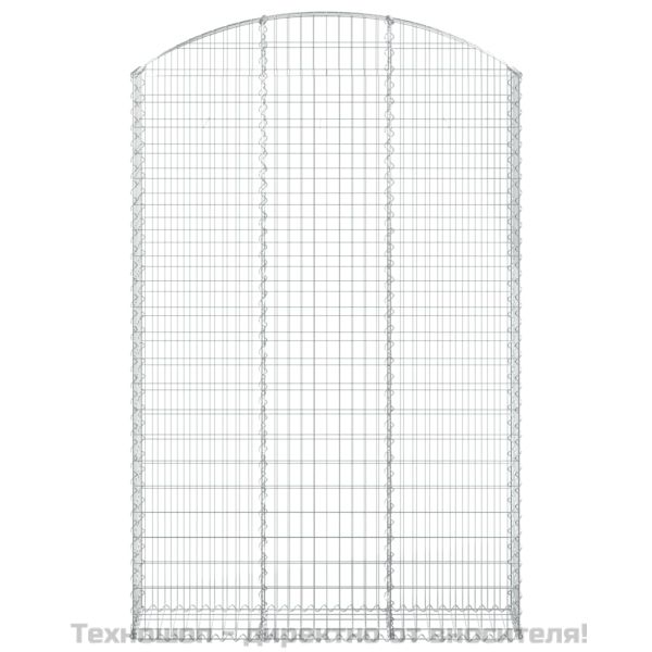 Дъговидна габионна кошница 150x30x220/240 см поцинковано желязо