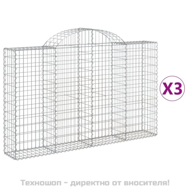 Габионни кошници арка 3 бр 200x30x120/140см поцинковано желязо