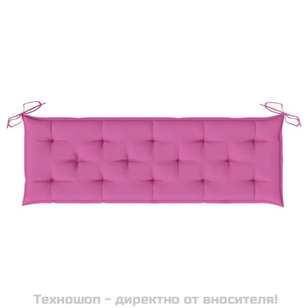 Възглавница за градинска пейка розова 150x50x7 см оксфорд плат