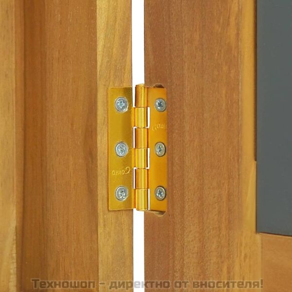 Шкаф с огледало, 60x10x40 см, тиково дърво масив