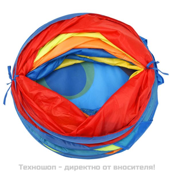 Детски тунел за игра с 250 топки многоцветен 245 см полиестер