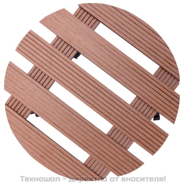 Поставки за цветя на колелца, 4 бр, кафяви, Ø30x7,5 см, WPC