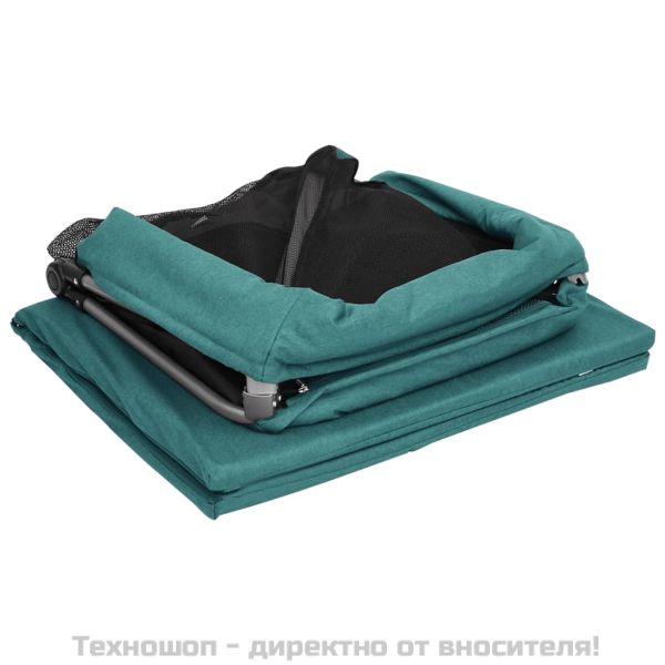 Бебешка кошара с матрак, зелена, ленен плат