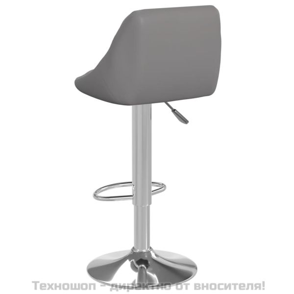 Бар табуретки, 2 бр, сиви, изкуствена кожа