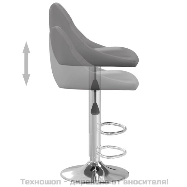 Бар табуретки, 2 бр, сиви, изкуствена кожа