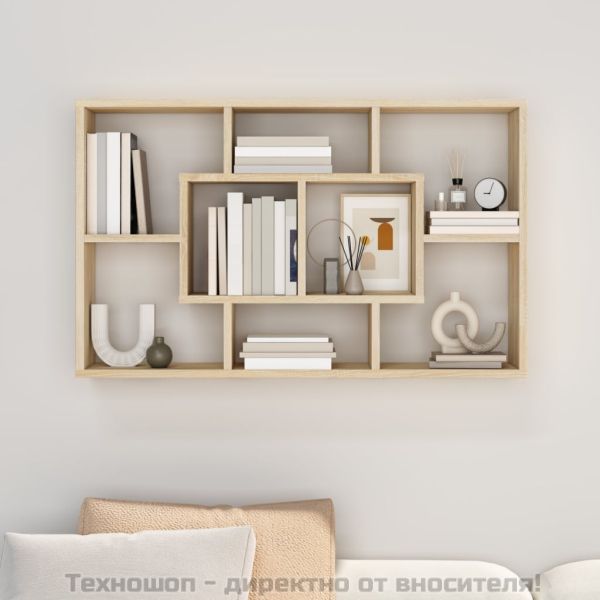Стенен рафт, дъб сонома, 85x16x52,5 см, инженерно дърво