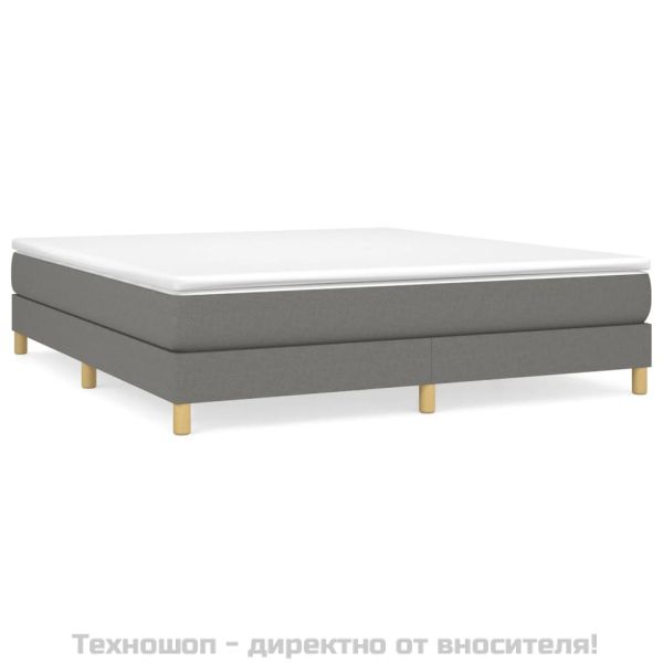 Боксспринг легло с матрак, тъмносиво, 160x200 см, плат