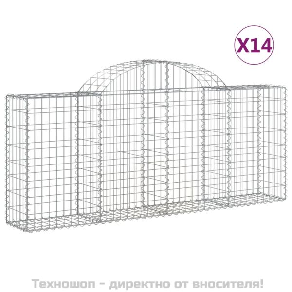 Габионни кошници арка 14 бр 200x30x80/100 см поцинковано желязо