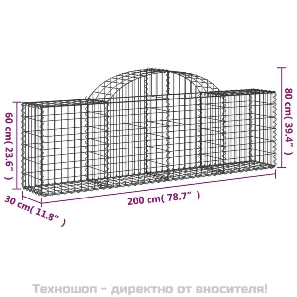 Габионни кошници арка 12 бр 200x30x60/80 см поцинковано желязо