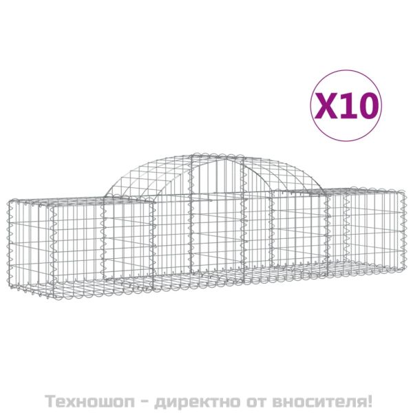 Габионни кошници арка 10 бр 200x50x40/60 см поцинковано желязо