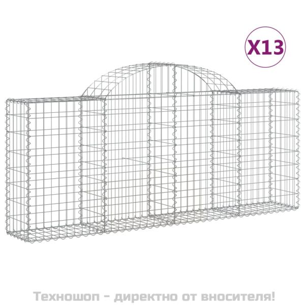 Габионни кошници арка 13 бр 200x30x80/100 см поцинковано желязо