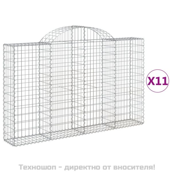 Габионни кошници арка 11 бр 200x30x120/140см поцинковано желязо