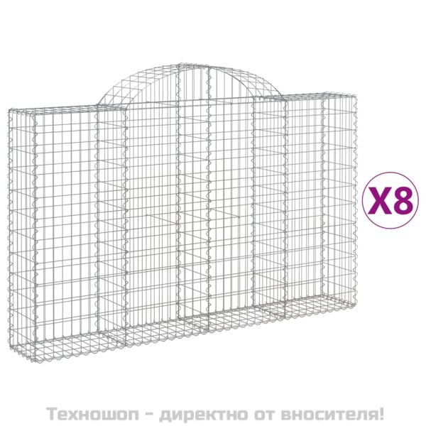 Габионни кошници арка 8 бр 200x30x120/140 см поцинковано желязо
