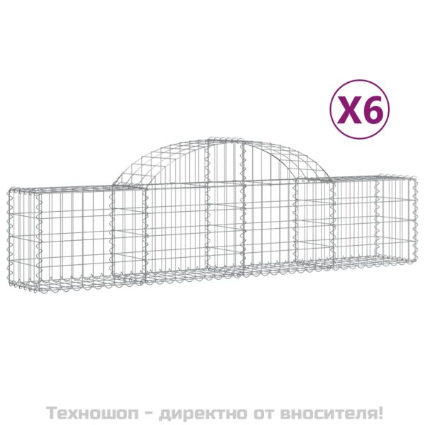 Габионни кошници арка 6 бр 200x30x40/60 см поцинковано желязо