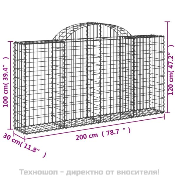 Габионни кошници арка 25 бр 200x30x100/120см поцинковано желязо