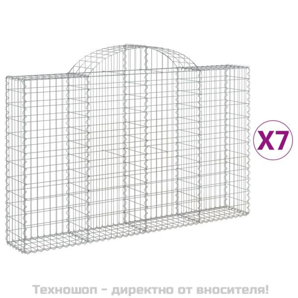 Габионни кошници арка 7 бр 200x30x120/140 см поцинковано желязо