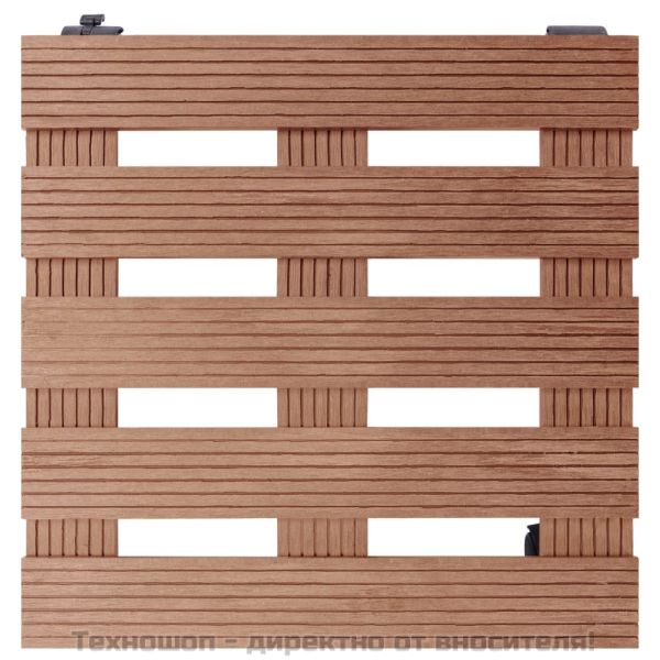 Поставки за цветя на колелца, 4 бр, кафяви, 30x30x7,5 см, WPC