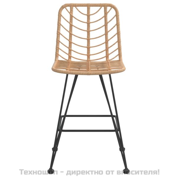 Бар табуретки 2 бр 45x56x103,5 см PE ратан и стомана