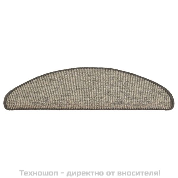 Изтривалки за стълби, 15 бр., 65x21x4 см, бежово-сиви, полукръгли, големи