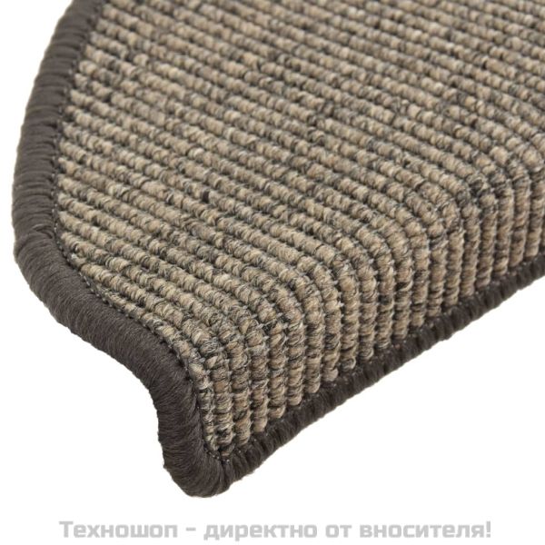 Изтривалки за стълби, 15 бр., 65x21x4 см, бежово-сиви, полукръгли, големи