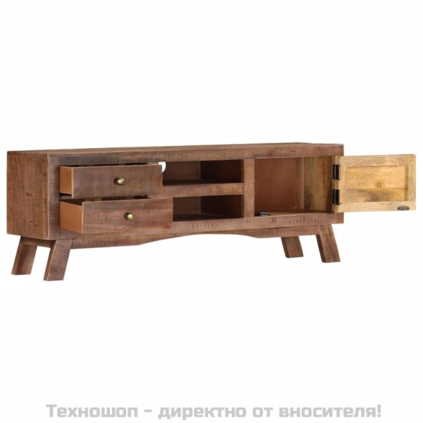 ТВ шкаф, 110x30x45 см, грубо мангово дърво