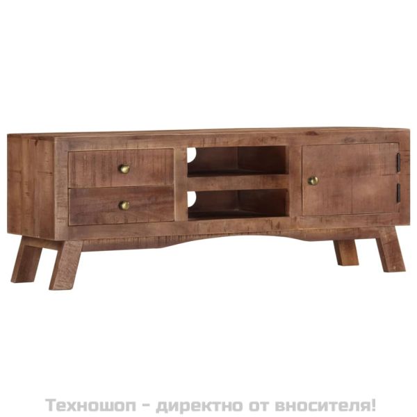 ТВ шкаф, 110x30x45 см, грубо мангово дърво