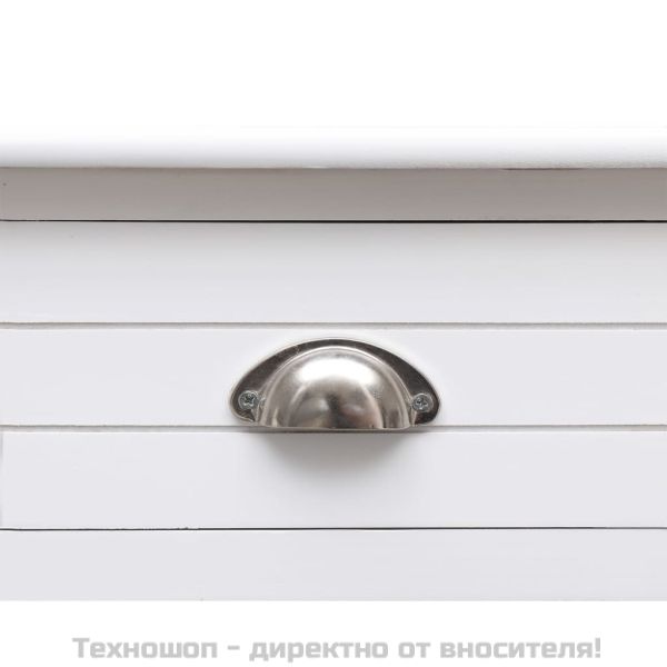 Бюро, бяло, 108x45x76 см, масивна дървесина пауловния