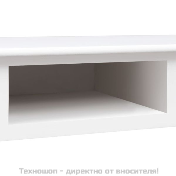 Бюро, бяло, 108x45x76 см, масивна дървесина пауловния