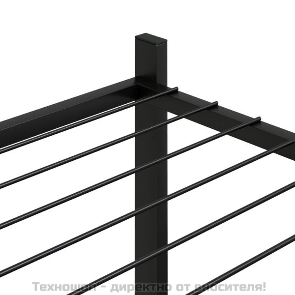 Стойка за цветя, 83x25x60 см, черна, желязо