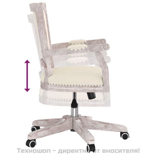 Въртящ офис стол, лен