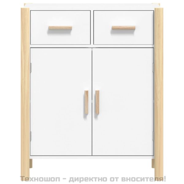 Сайдборд, бял, 62x38x75 см, инженерно дърво