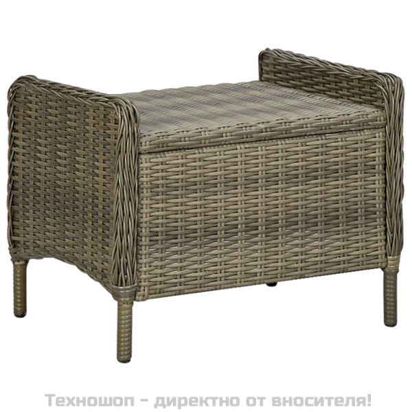 Градински трапезен комплект, 5 части, кафяв